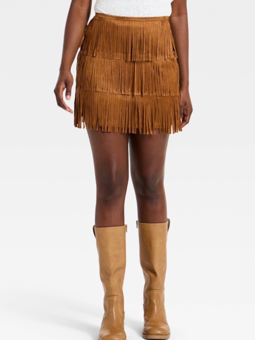 universal thread women's western fringe Mini Skirt Mid Rise NWT